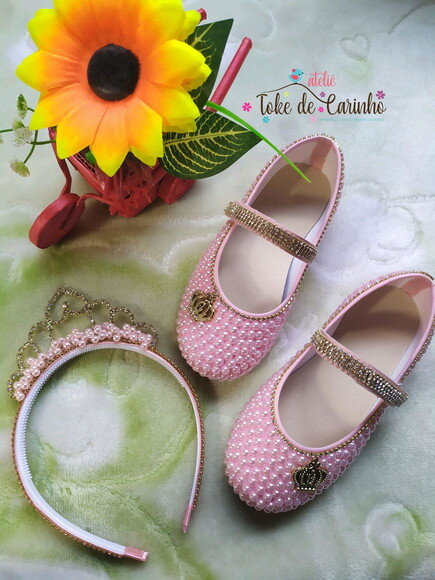 Conjunto Princesa infantil Pérolas Luxo.