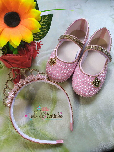 Conjunto Princesa infantil Pérolas Luxo.