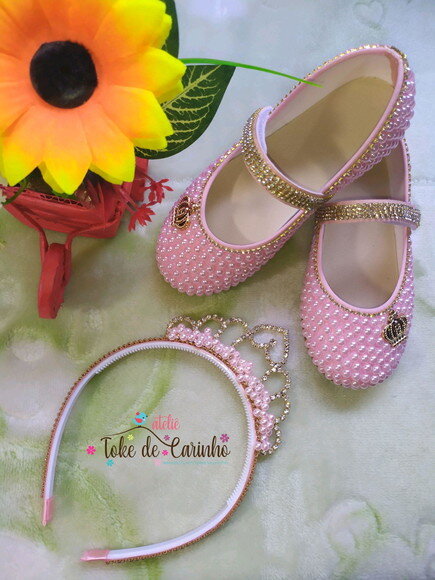 Conjunto Princesa infantil Pérolas Luxo.