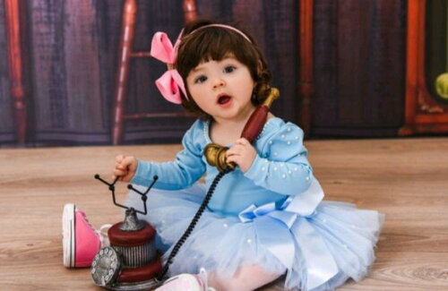 Conjunto Tutu Azul Bebê. Tamanho 1 Ano