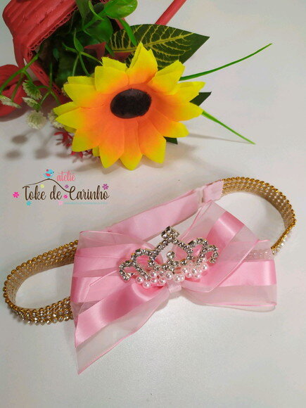 Faixa de strass Coroa Princesa.