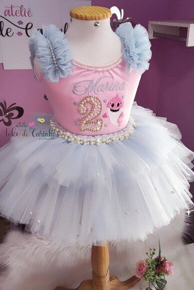 Fantasia "baby Shark" Tamanho 1 ou 2 Anos