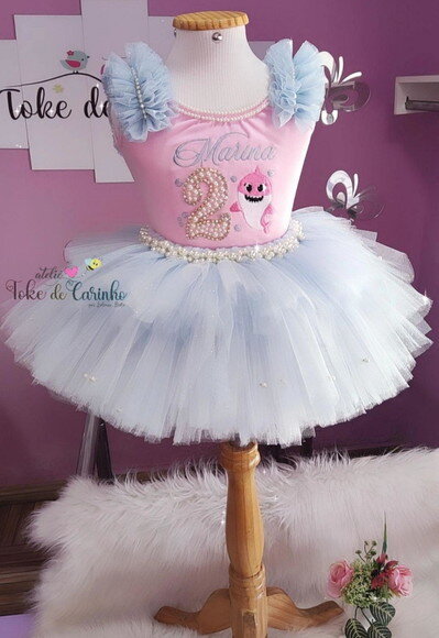 Fantasia baby Shark Tamanho 1 ou 2 Anos