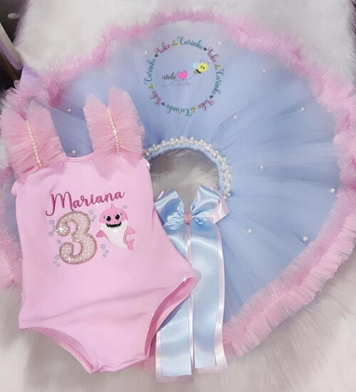 Fantasia baby Shark Tamanho 1 ou 2 Anos