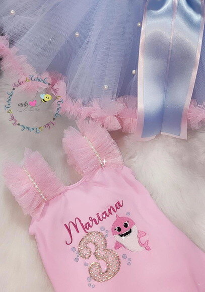 Fantasia baby Shark Tamanho 1 ou 2 Anos