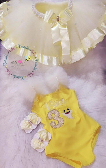 Fantasia baby Shark Tamanho 1 ou 2 Anos
