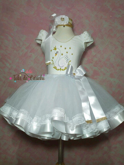 Fantasia bailarina Cisne Branco. Tamanho 4 ou 6