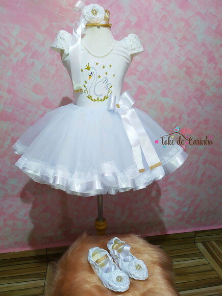 Fantasia bailarina Cisne Branco. Tamanho 4 ou 6