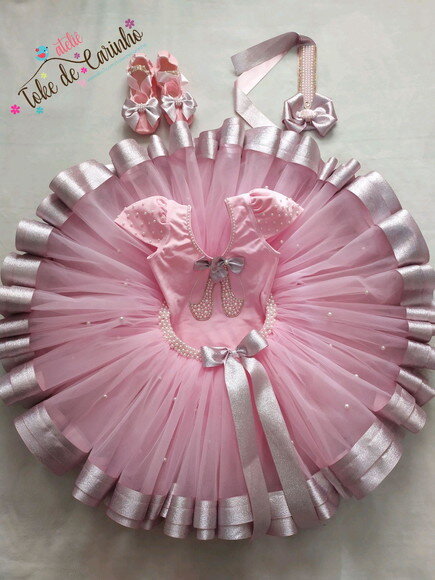 Fantasia bailarina Luxo Completa. Tamanho 4 ou 6.
