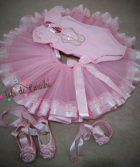 Fantasia bailarina Luxo. Tamanho 1 ou 2 Anos.