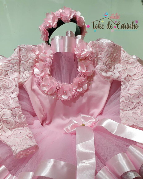 Fantasia bailarina Luxo. Tamanho 1 ou 2 Anos..