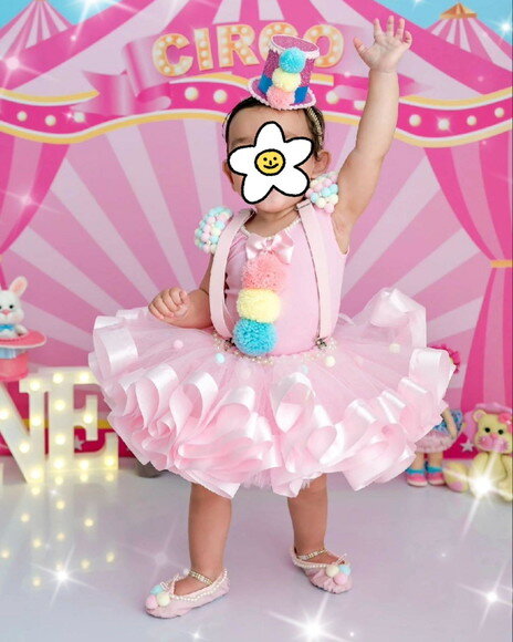 Fantasia circo/palhaçinha Completa. Tamanho 1 até 3 Anos.