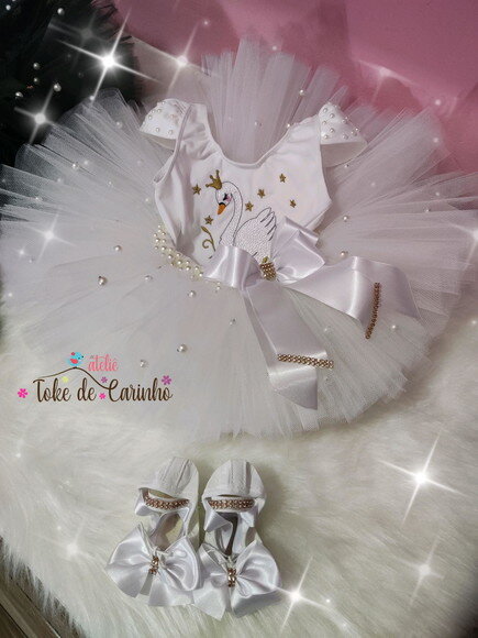 Fantasia cisne Branco. Tamanho 3 até 6 Anos.