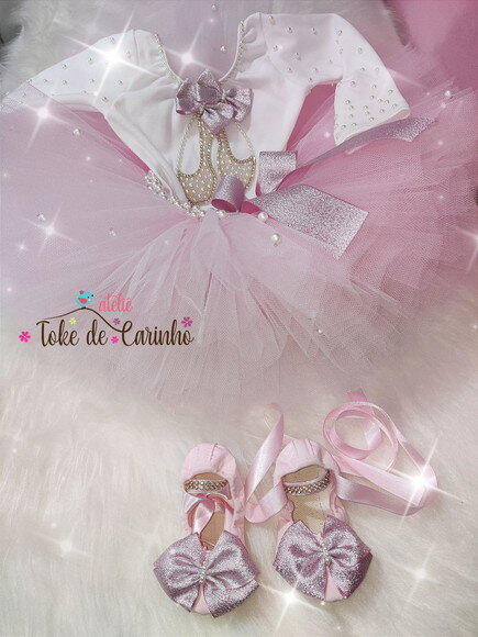 Fantasia Bailarina + Sapatilha. Tamanho 1 ou 2 anos.