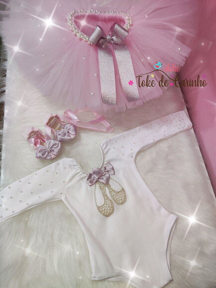 Fantasia Bailarina + Sapatilha. Tamanho 1 ou 2 anos.
