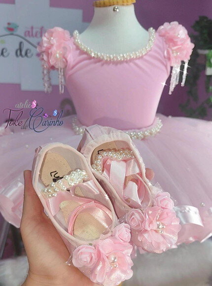 Fantasia Bailarina + Sapatilha. Tamanho 1 ou 2/3 Anos.