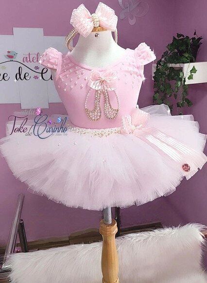 Fantasia Bailarina Completa 5 Peças. Tamanho 1 ou 2 Anos.