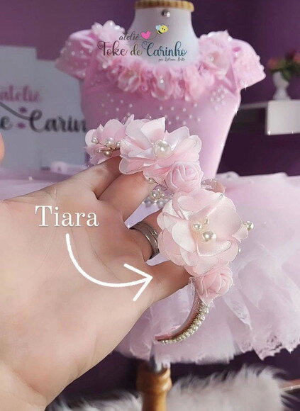 Fantasia Bailarina Completa 5 Peças. Tamanho 1 ou 2/3 Anos.
