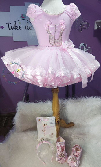 Fantasia Bailarina Completa 5 Peças. Tamanho 4 ou 6 Anos.