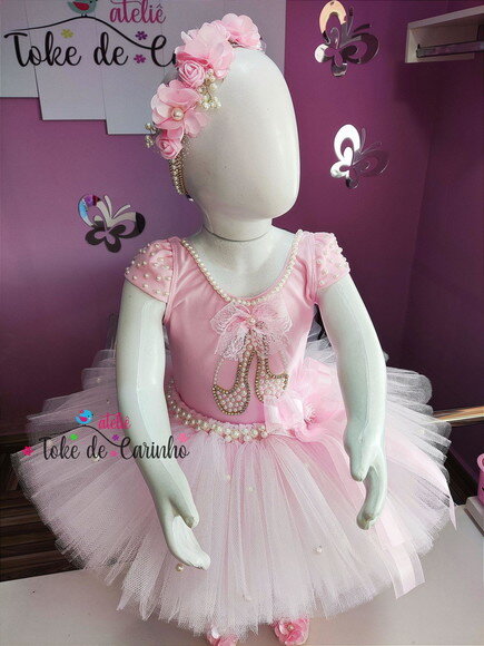 Fantasia Bailarina Completa. Tamanho 8 ou 10.