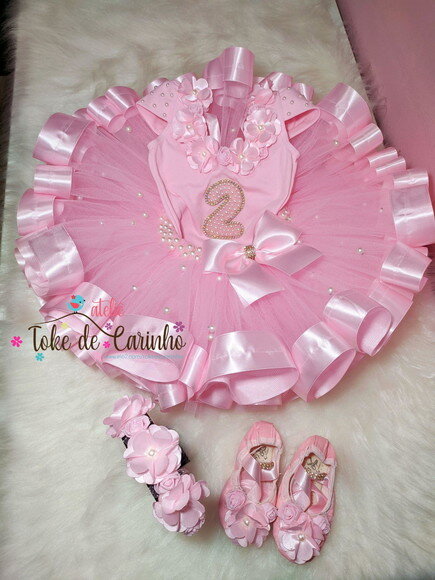 Fantasia Bailarina. Tamanho 1 ou 2 anos.