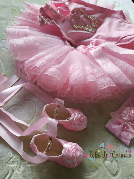 Fantasia bebê 1 ano. Tema Bailarina Luxo.