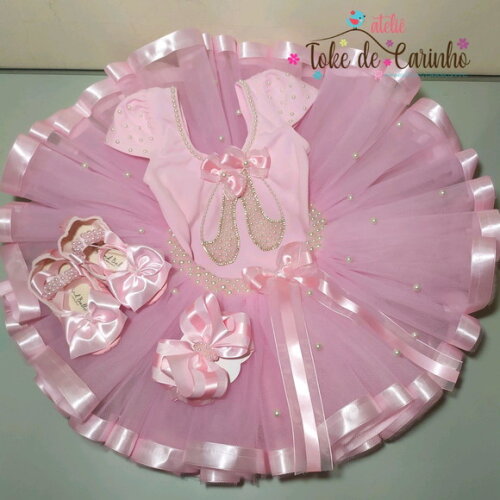 Fantasia Infantil "bailarina" Completa. Tamanho 1 ou 2 Anos.