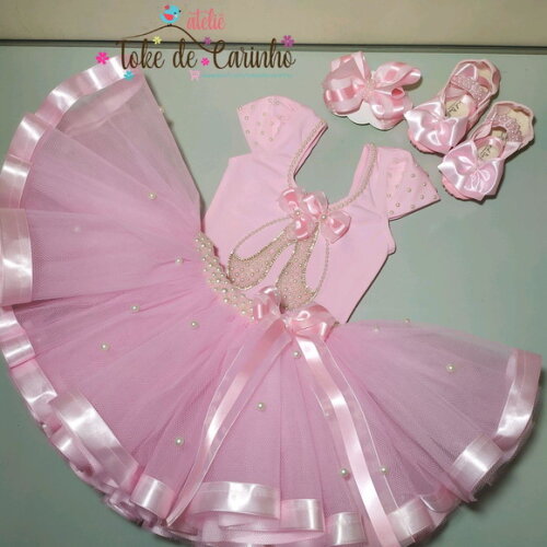 Fantasia Infantil "bailarina" Completa. Tamanho 4 ou 6 Anos.