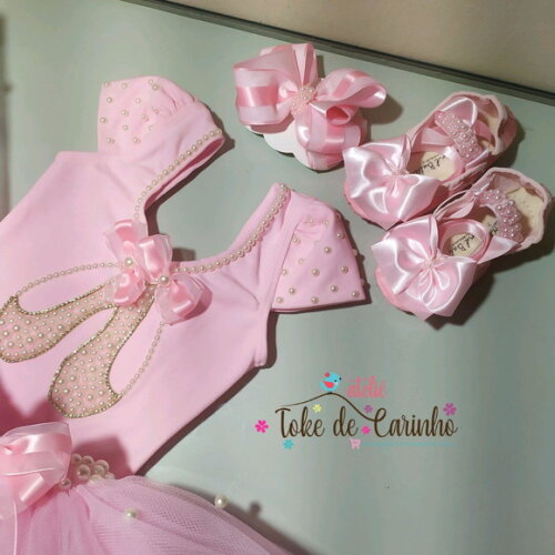 Fantasia Infantil bailarina Completa. Tamanho 4 ou 6 Anos.