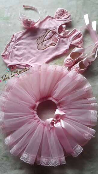 Fantasia Infantil bailarina. Tamanho 3 até 6 Anos.