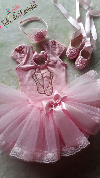 Fantasia Infantil bailarina. Tamanho 3 até 6 Anos.