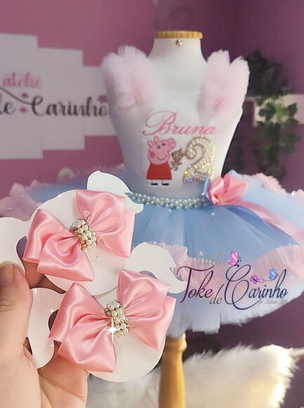 Fantasia Infantil pepa Pig. Tamanho 1 ou 2 Anos.