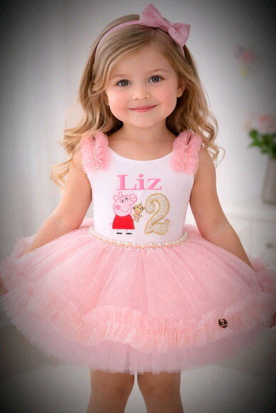 Fantasia Infantil "Peppa Pig". Tamanho 1 ou 2 Anos.