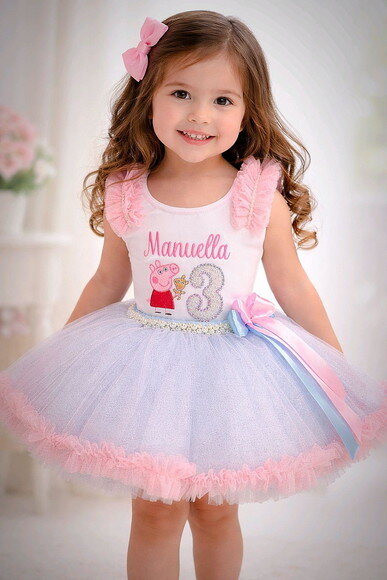 Fantasia Infantil "Peppa Pig". Tamanho 1 ou 2 Anos.