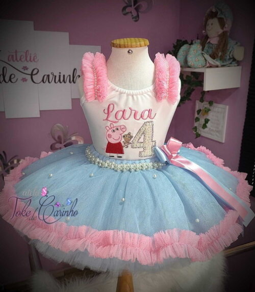 Fantasia Infantil Peppa Pig. Tamanho 3 a 6 Anos.