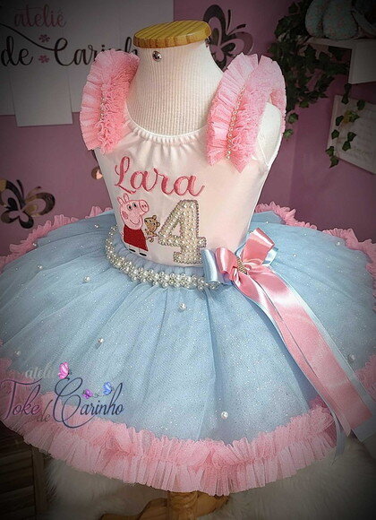 Fantasia Infantil Peppa Pig. Tamanho 3 a 6 Anos.