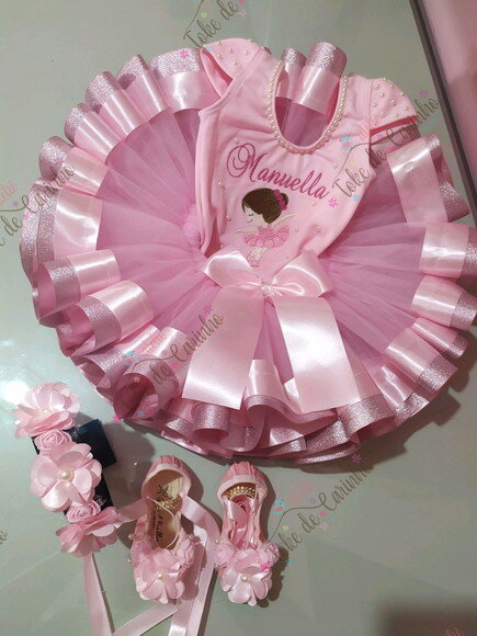 Fantasia Infantil Completa bailarina. Tamanho 1 ou 2 .