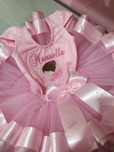 Fantasia Infantil Completa bailarina. Tamanho 1 ou 2 .