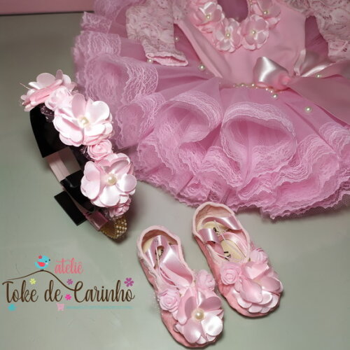 Fantasia Infantil Completa bailarina. Tamanho 1 ou 2 Anos.