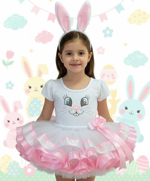 Fantasia Infantil Tema coelhinha. Tamanho 3 até 6 Anos .