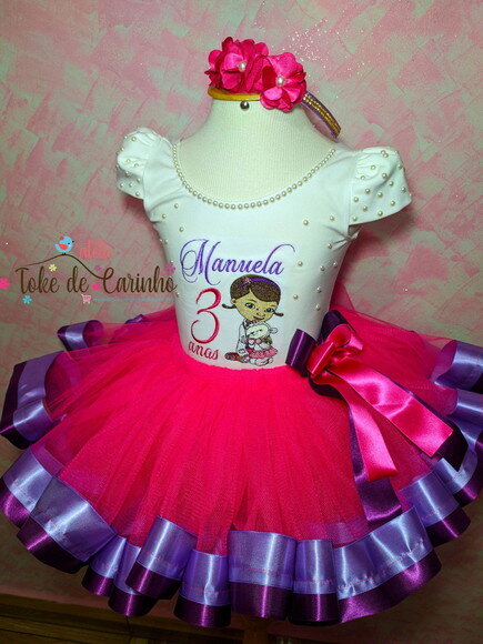 Fantasia infantil tema Doutora Brinquedo. Tamanho 1 a 4.