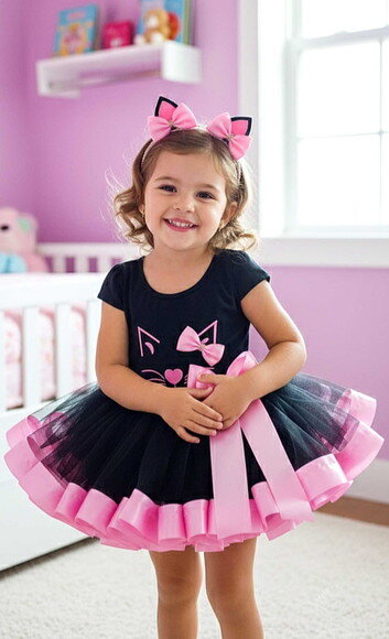 Fantasia Infantil Tema "gatinha". Tamanho 8 ou 10.