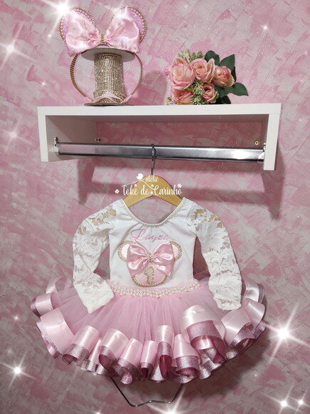 Fantasia Minnie Luxo. Tamanho 1 ou 2 .