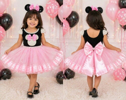 Fantasia Minnie Luxo. Tamanho 1 ou 2 Anos