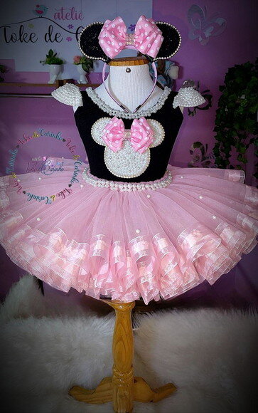 Fantasia Minnie Luxo. Tamanho 1 ou 2 Anos
