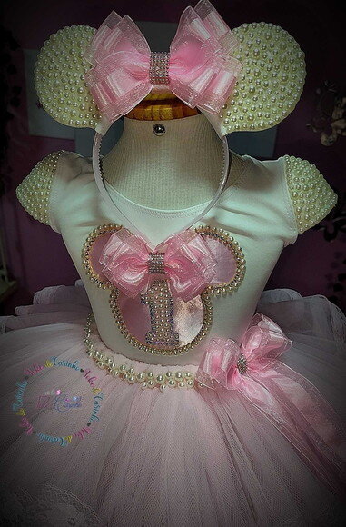 Fantasia Minnie Luxo. Tamanho 1 ou 2 Anos