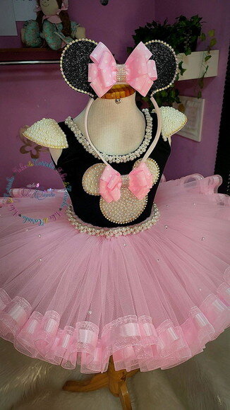 Fantasia Minnie Luxo. Tamanho 3 a 6 Anos.