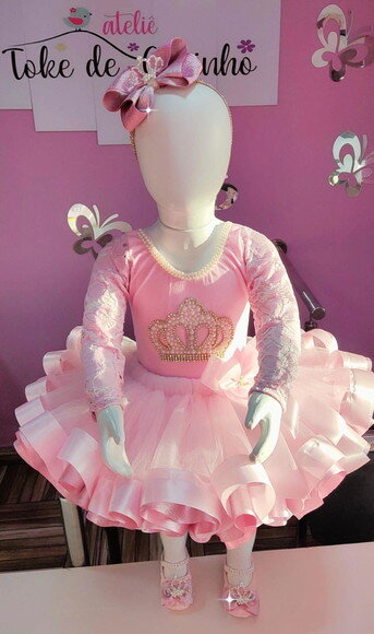 Fantasia Princesa "realeza Luxo". Tamanho 1 ou 2 Anos.