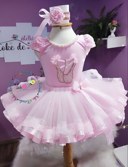Fantasia Tema bailarina 3 Peças. Tamanho 4 ou 6 Anos.