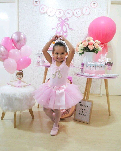 Fantasia Tema bailarina. Tamanho 1 até 3 Anos